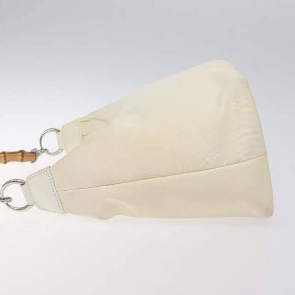 GUCCI Bamboo Hand Bag Nylon White Gold 000 1956 000 1956 - Picture 5 of 12